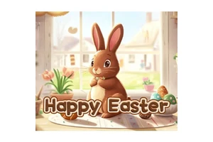 Factory Wholesale Easter Day Colorful Bunny Eggs 250g White Cardboard Greeting Card Set to Friends Mother Father