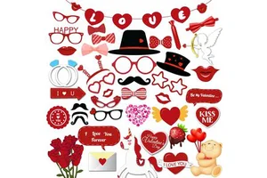 Wholesale Valentine's Day Photo Booth Props Valentine's Day Fun Props Themed Party Decorations