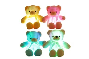 Factory Direct Sale LED Cute Colorful Glowing Light Teddy Bear Plush Toy 30cm PP Cotton Birthday