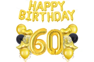 Youlun 18/21/30/40/50/60/70/80/90th Birthday Party Decor Latex Foil Balloon Set for Birthday Party Decoration Party Supplies