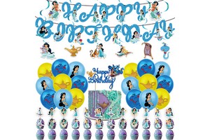 Birthday Party Decoration Supplies Set for Kids Girl Cartoon Cute Princess Jasmine Theme Party Decoration With Balloon Wholesale