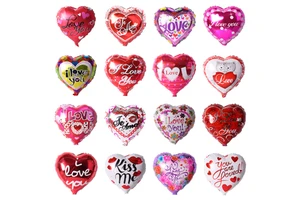 18inch Heart I Love You Printing Foil Balloons Valentine's Day Globos Ballons Wedding Party Decorations Heart Shaped Balloons
