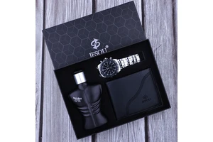 Men's Fashion Watch Wallet Perfume Set Father's Day Valentine's Day Birthday Gifts Present Box Luxury Gift Set for Men