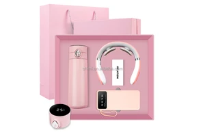 New Custom Mother's Day Gift Set Corporate Woman Sister Friend Gifts for Mom Birthday Gift Flask Neck Massager With Power Bank