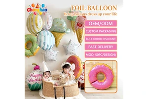 Cartoon Donut Ice Cream Popcorn Foil Balloons Dessert Shaped Balloons For Kids Birthday Party Dessert Photo Decoration