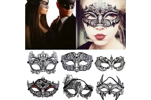 Venetian Masquerade Black Women Shiny Rhinestone Eye Party Masks Carnival Ball Prom Masks