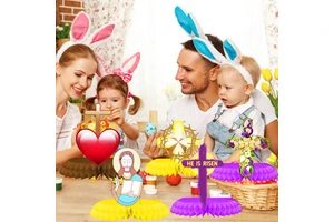 Easter He Is Rising Desktop Honeycomb Ornament Resurrection Theme Party Tableware & Decorations Honeycomb Ball Decorative Props