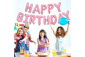 Gold Reusable Aluminum Balloons Party Supplies Decorations for Girls Boys Kids & Adults 16 Inch Happy Birthday Foil Balloon