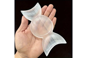 Wholesale Natural Selenite Triple Moon Bowl - Holiday Gifts for Halloween,Christmas,Thanksgiving.