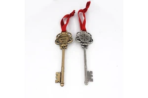 Silver/Gold Coloured Shining Iron Sheet Snowflake Christmas Tree Hanging Ornament Party Supplies Santa Keys Decoration