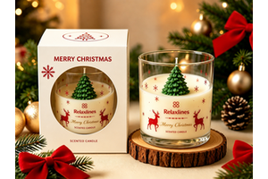 Handmade Christmas Tree Scented Candle Soy Wax Glass Jar Aromatherapy For Home Decoration Christmas Day Holiday Gifts