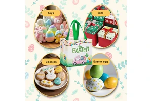 Accept Custom Order Easter Gift Bag with Handles Easter Goodie Bags Bulk Non Woven Bags