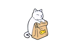 Custom Single Hanging Painted Cartoon Cute Zinc Alloy Kitten Brooches Lapel Badge Fashion New Year Kids Jewelry Printed