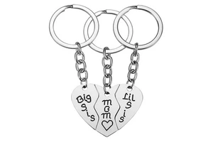 Mother's Day Birthday Gifts for Mom From Daughter - 3PCS Mum Big Sis Little Sis Keychain Gifts Set
