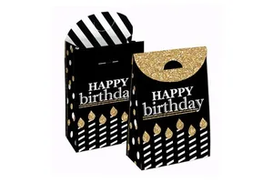 Adult Happy Birthday - Gold - Birthday Gift Favor Bag - Party Goodie Bag Party Favor Birthday Supplies