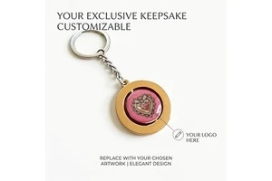 Customizable Personalized Logo Venice Carnival Gold Plated Rotatable Epoxy Dome Promotions Branded Souvenirs Mask Keychain