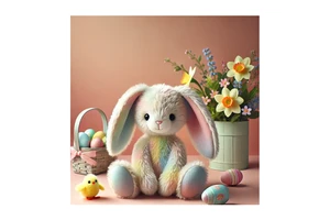 New Arrival Easter Bunny Stuffed Animal Tie-dye Rabbit Plush Toys Cute Soft Easter Bunny for Kids