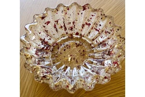 Unique Handmade Resin Bowl Decorative Epoxy Art Jewelry Tray Colorful Trinket Dish Modern Home Accent Perfect Gift Idea