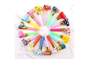 Party Holiday Supplies Children's Birthday Party Cheering Props Square Paper Blowing Dragon Children's Toy Birthday Decoration