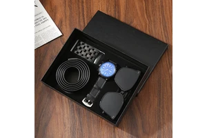 Luxury Men's Business Gift Set for Holidays Belt Watch Sunglasses High-End Welcome Gifts for Father's Day New Year Thanksgiving