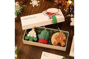 2026 Factory Wholesale Christmas-Themed Scented Candle Gift Set Santa Claus Christmas Tree Wax for Home Ramadan Father's Day