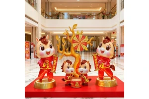 Chinese New Year Decoration Year of Horse Theme Decorations Horse Sculpture for Shopping Center