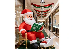 Large Durable Waterproof Santa Claus Inflatable Model 8-10 Ft For Outdoor Christmas Decorations And Winter Wonderland Display