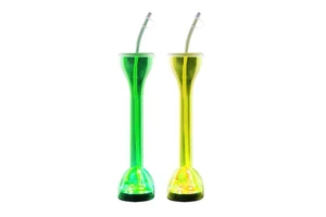 Party Products LED Flashing Cup Light up Beer Yard Glass With Straw