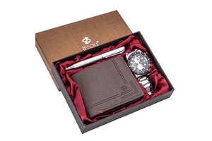 3pcs Boutique Men's Birthday Gift Set | Father's Day Wallet /Watch/ Pen Gift Set