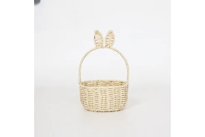 Paper String Rabbit Ears Small Oval Flower Basket For Holding Flowers And Arranging Flower Bouquets Valentine's Day Mother's Day