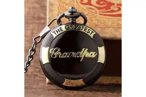 Father's Day Retro Watch Gifts the Greatest Dad Pendant Quartz Pocket Watch Roman Numerals Dial Antique Clock