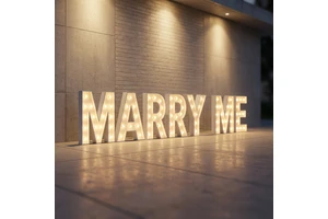 Wedding Decor 3D Marry Me LED Marquee Letters CE RoHs 4Ft Love Letters Transformer Powered Advertising Car Companies Direction