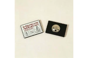 High Quality Modern Custom Color Metal Stamp Shape Enamel Pin Magnetic UAE Founding Day Souvenir Arabic Text Brooch