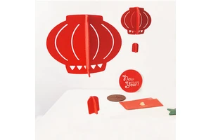 Wholesale Customized Chinese New Year Felt Lantern Hanging Paper Party Decoration for Home Use Party Supplies