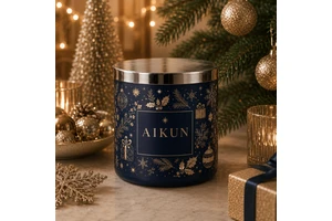 AIKUN Designer Team Source Delivery Unique Branding Premium Glass Aromatherapy Scented Candle For Christmas Gift
