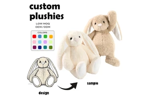 OEM Custom Soft Plush Toy Bunny Rabbit Dolls New Design Cartoon Stuffed Animal Birthday Unisex Wholesale Gift With Long Ears