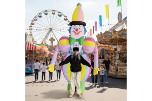 Moq 1 Pc Popular Walking Dancing Inflatable Clown Puppet Circus Show Blow up Inflatable Costumes for Parade Performance