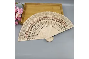 Personalized Chinese Carved Folding Fragrance Wood Hand Fan For Weddings Festivals New Year Christmas Halloween Graduation