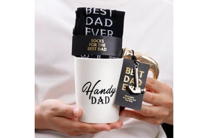 Factory Direct-Sale Hammer Mug Gifts Sets With Keyring Ceramic Dolomite Novelty Cup Fathers Day Thoughtful Items for Dad