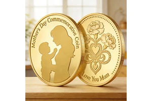 2026 Mother's Day Gold Plated Love Heart Souvenir Gift for Mom Best Mother Festival Present Commemorative Coin