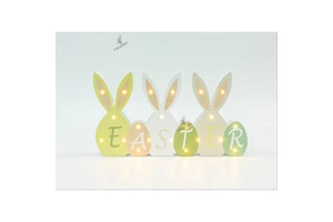 Newish Easter Bunny Home Handicraft Products Creative Gifts Wood Decoration Led Light