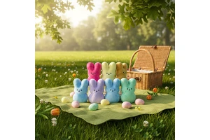 Cross-border Baby Easter Plush Rabbit Doll Cute Colorful 0-10cm Home Festival Decorations Gift