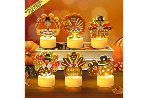 2026 Thanksgiving Holiday Supplies Turkey Tea Light LED Flameless Candles Tealight Home Kitchen Party Fall Festival Decorations