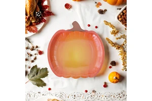 Modern Halloween Pumpkin Paper Plates Disposable Tableware for Thanksgiving Party Holiday Decorations
