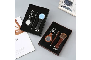 Men's Business Watch Gift Set Luxury Wristwatch Combo in Gift Box Father's Day Corporate Gift for Client Business Souvenir