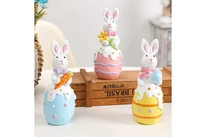 New Easter Decorations - Cute Rabbit Easter Eggs Made of Resin - Great for Home Parties As Gifts