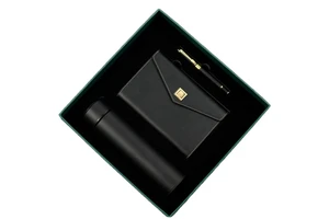 Luxury Insulated Thermos Pen Set with Leather Notebook for Corporate Mother's Day Gifts