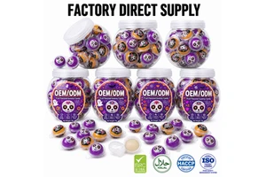 Direct Factory BRC Halloween Skull Shape Center Filled Gummies Candy Wholesale Custom Producer Boxed Bulk Private Label