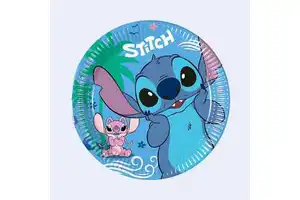 Party Love Stitch Children's Disposable Paper Plates 20cm Round 8Pcs Party Supplies