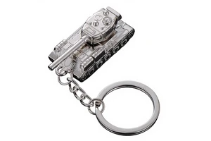 Creative Men's Metal Car Pendant Personality World of Tanks T34 Model Keychain Father's Day Small Gift Hanging Buckle